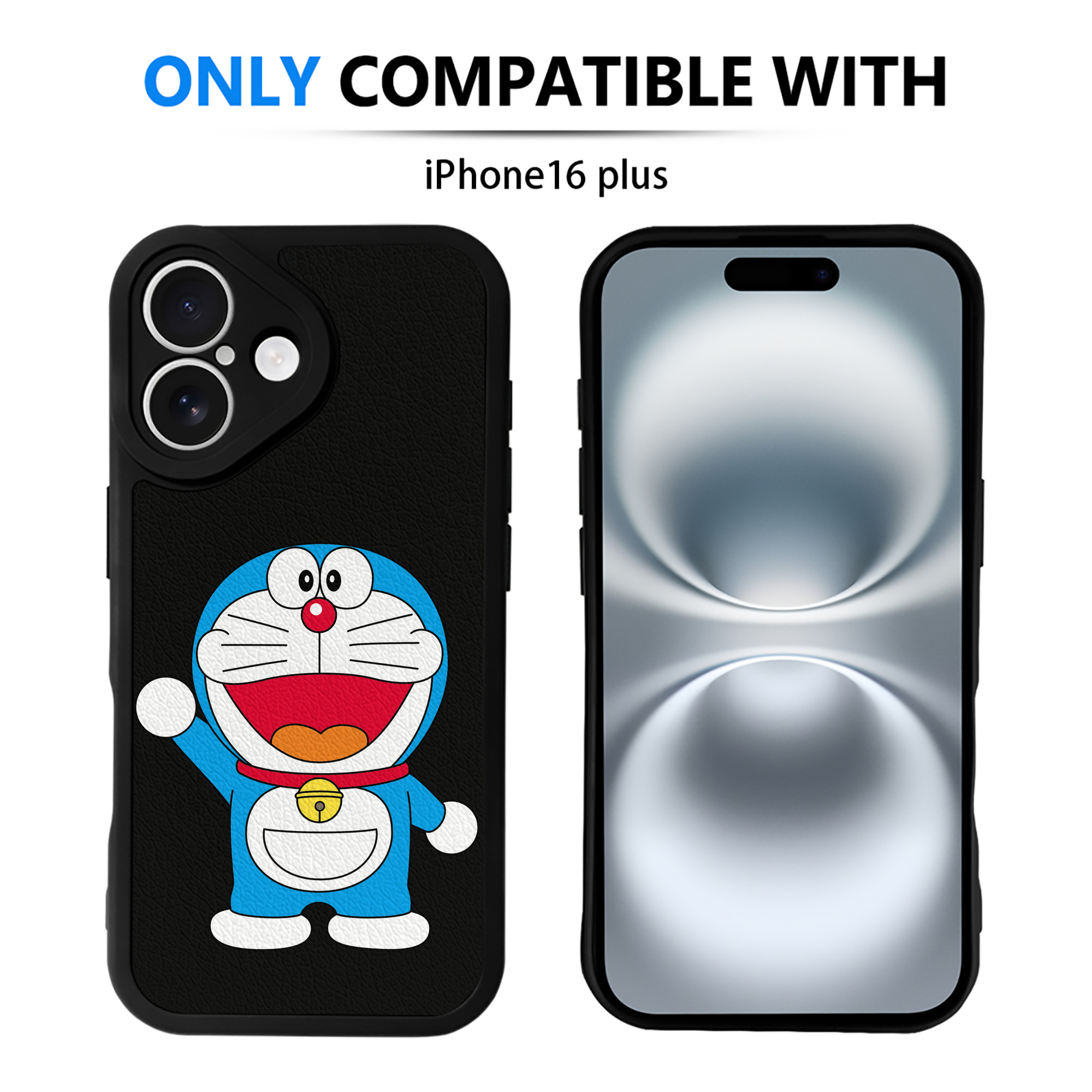 （画像用） ドラえもん Doraemon 【iPhone 16シリーズ対応】シリコンスマホケース（レザー調） 材質：シリコン